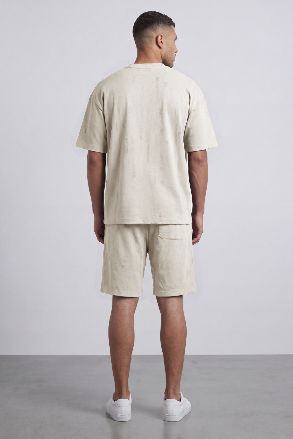 Men’s Tomato Store Night Trace Co-Ord Oversize Set Crafted From Soft Jersey Fabric Featuring Tonal Distressed Scratch Artwork Scattered Outfit