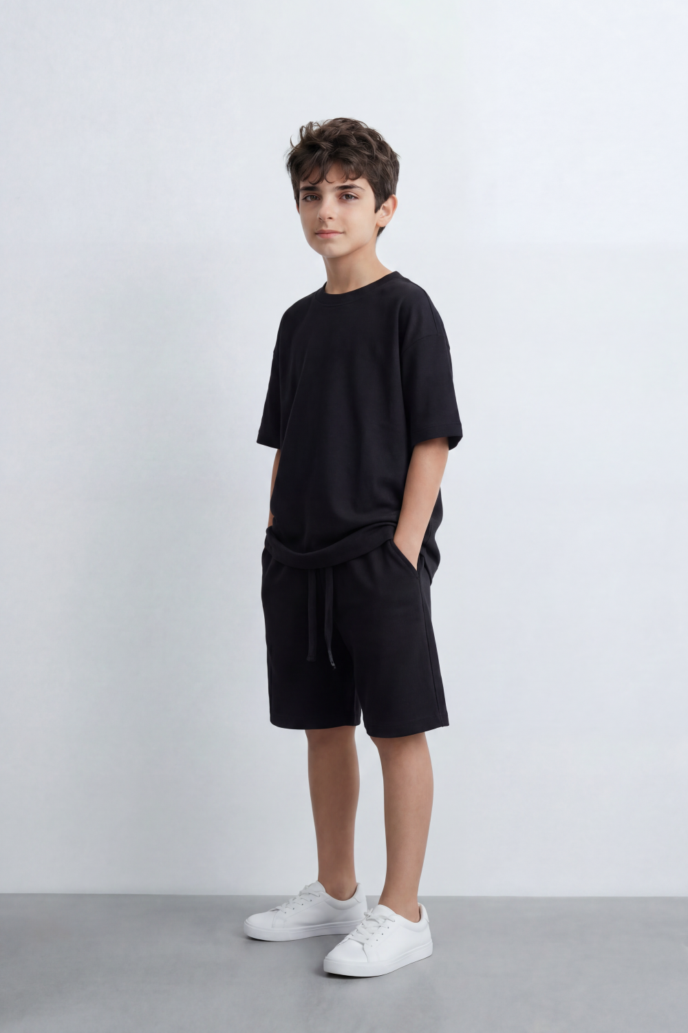 Boy's Tomato Store Canyon Ease Co-Ord Set Plain Dyed Surface With Soft Washed Grain Across The Full Look Oversize
