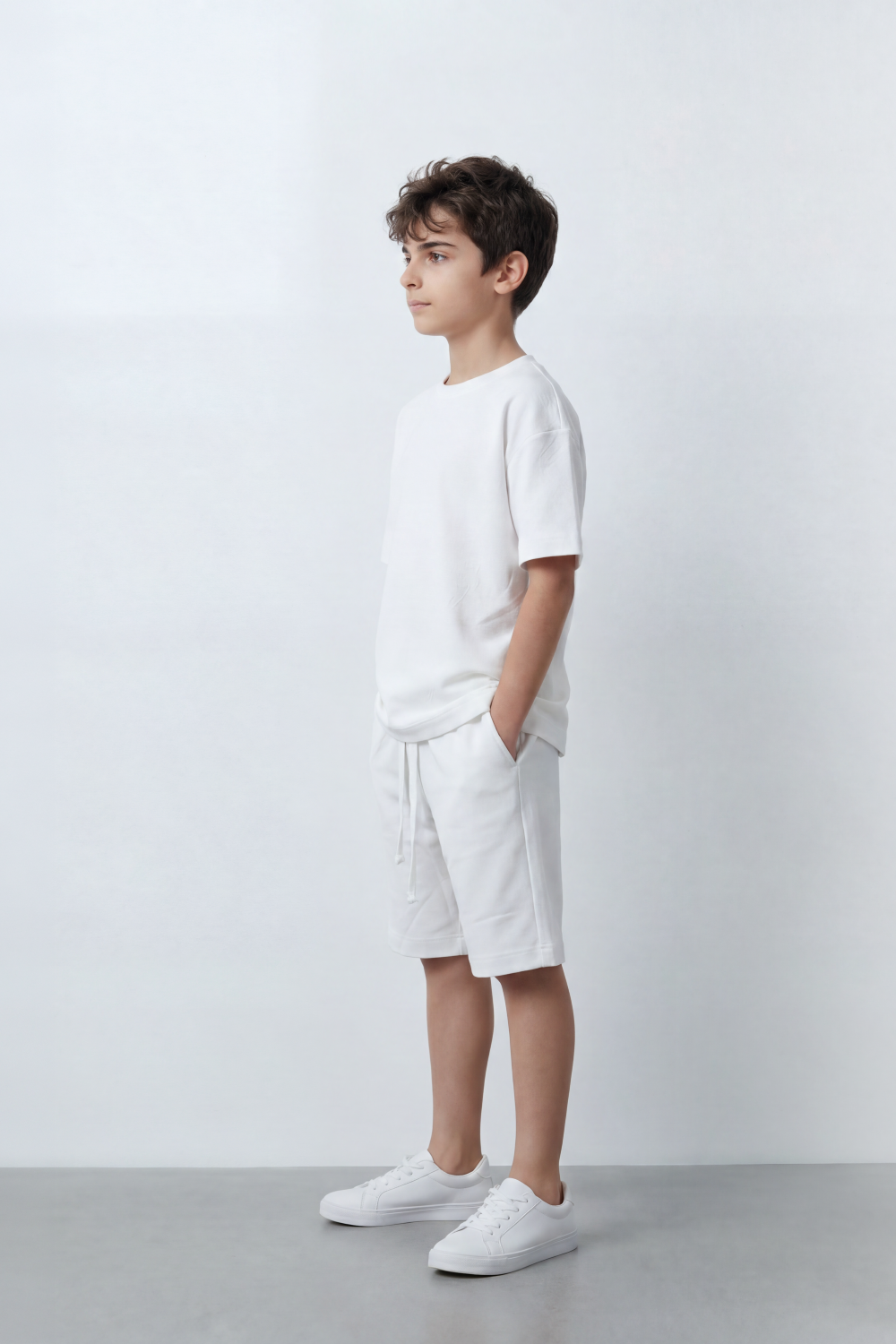 Boy's Tomato Store Canyon Ease Co-Ord Set Plain Dyed Surface With Soft Washed Grain Across The Full Look Oversize