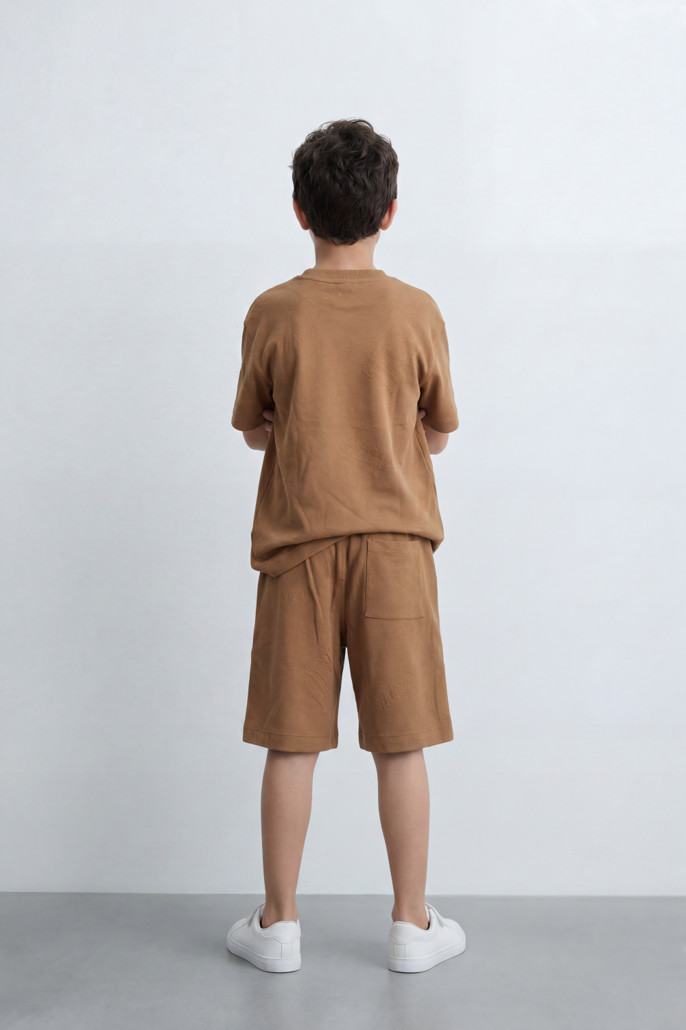 Boy's Tomato Store Canyon Ease Co-Ord Outfit Set Plain Dyed Surface With Soft Washed Grain Across The Full Look Oversize