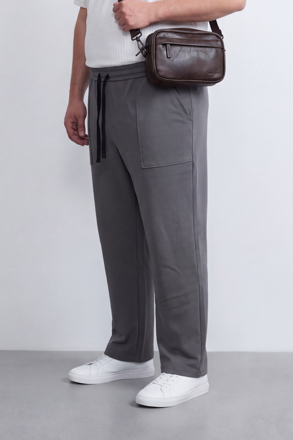 Men's Tomato Store Big Size Sweatpants Utility Patch Pockets Wide Leg