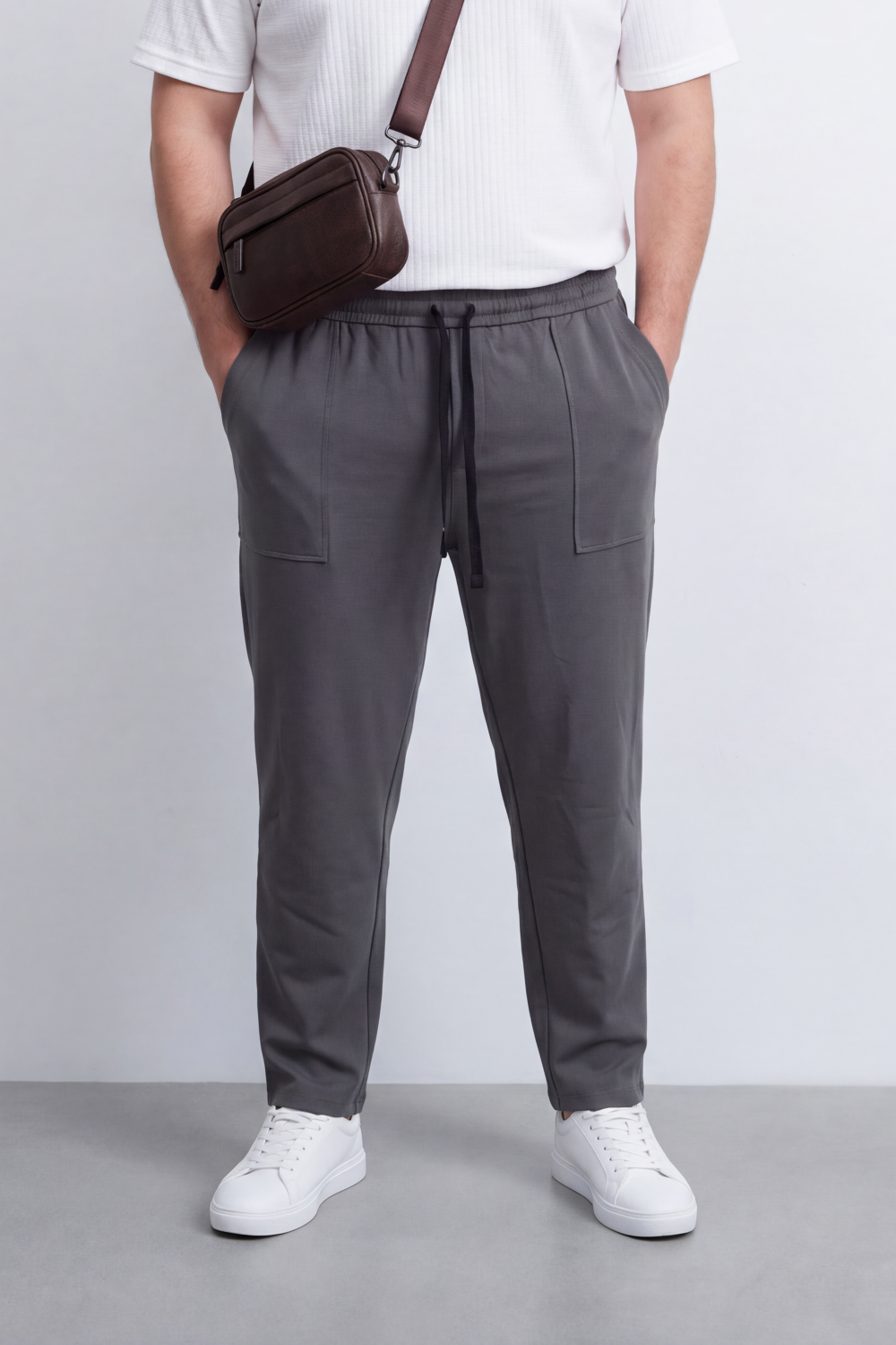 Men's Tomato Store Big Size Sweatpants Utility Patch Pockets Wide Leg