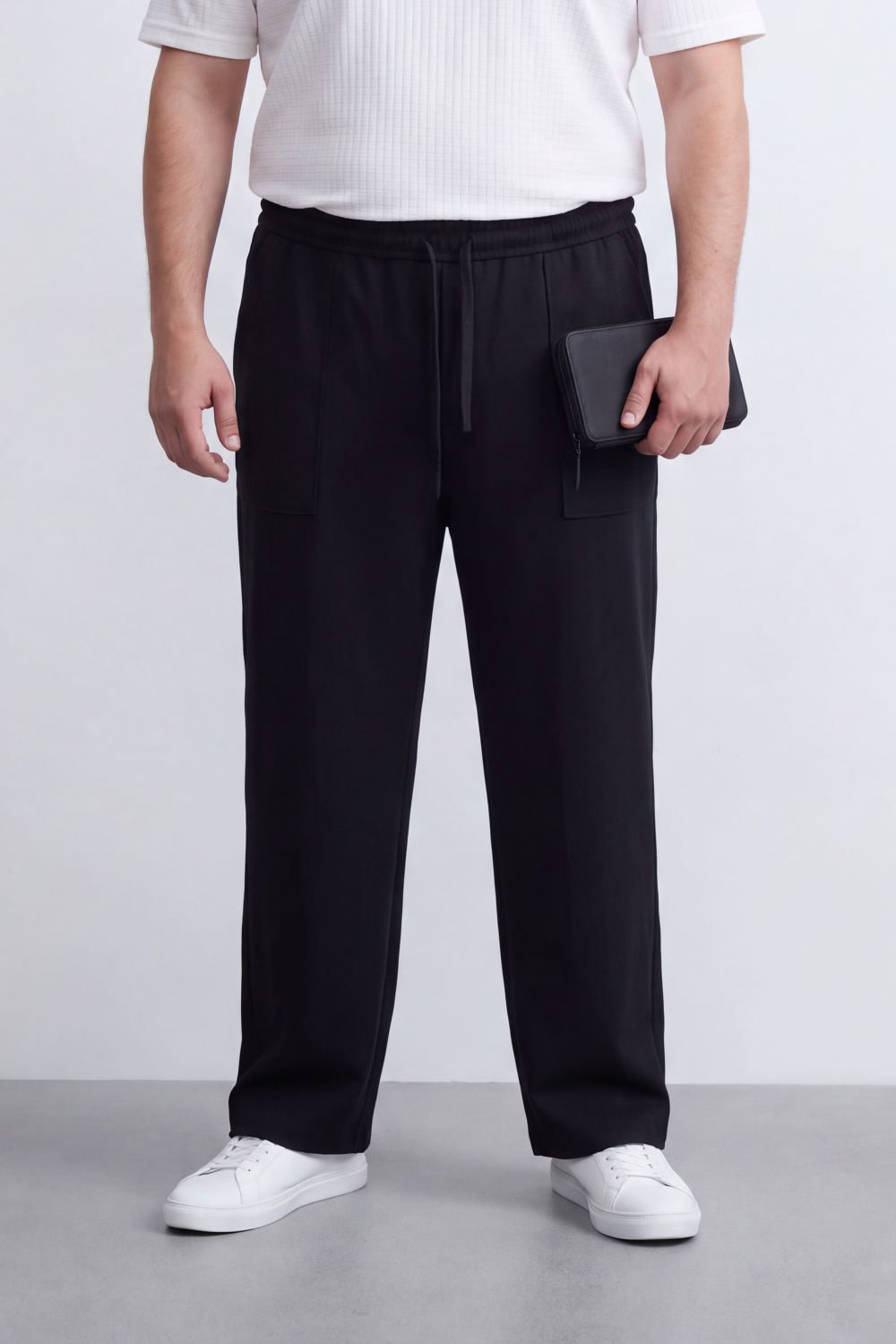 Men's Tomato Store Big Size Sweatpants Utility Patch Pockets Wide Leg