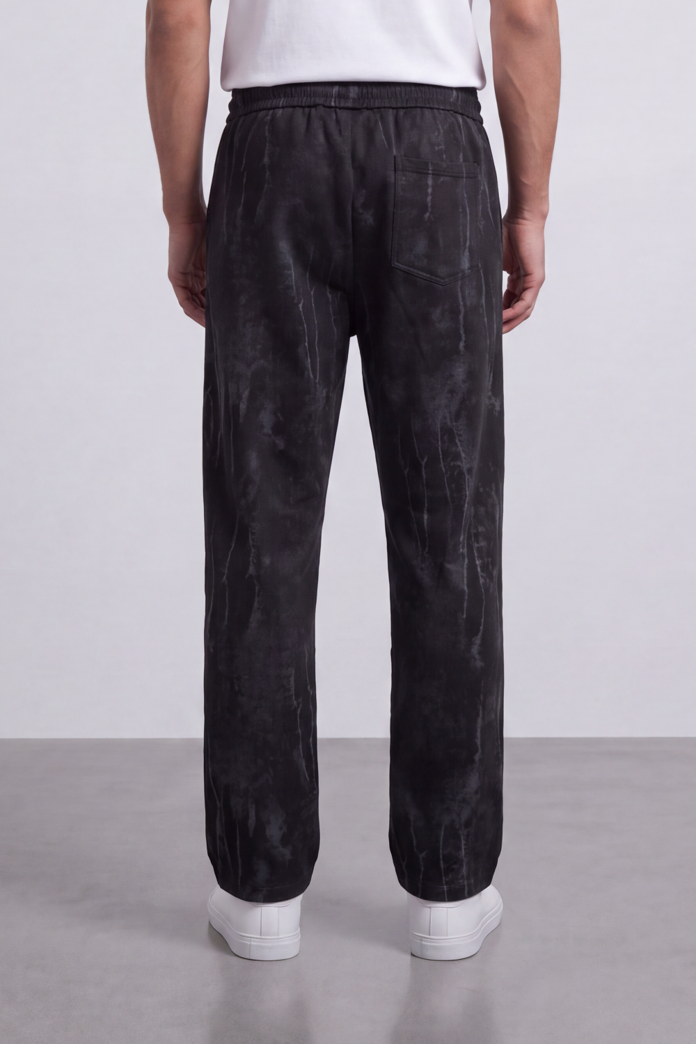 Men's Tomato Store Washed Twill Jogger Sweatpants Abstract Crack Effect Elastic Drawstring Waist Wide Leg