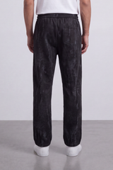 Men's Tomato Store Washed Twill Jogger Sweatpants Abstract Crack Effect Elastic Drawstring Waist Wide Leg