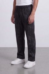 Men's Tomato Store Washed Twill Jogger Sweatpants Abstract Crack Effect Elastic Drawstring Waist Wide Leg