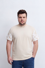 Men's Tomato Store Graphic T-Shirt Abstract Sleeve Artwork Subtle Neck Slogan Detail Reguler Fit Bigsize
