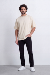 Men's Tomato Store Graphic T-Shirt Abstract Back Artwork Embroidered Slogan Detail Drop Shoulder Oversized Fit
