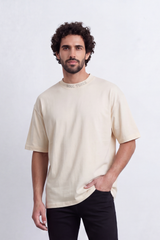 Men's Tomato Store Graphic T-Shirt Abstract Back Artwork Embroidered Slogan Detail Drop Shoulder Oversized Fit