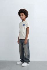 Boy's Tomato Store  T-Shirt Raised Text Graphic Detail Bold Typography