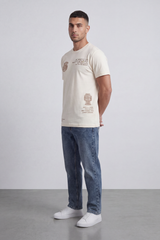 Men’s Tomato Store Safe Play Regular Fit T-Shirt Multi Placement Front Graphics Mixing Target Emblem Quote Text Vertical Symbol