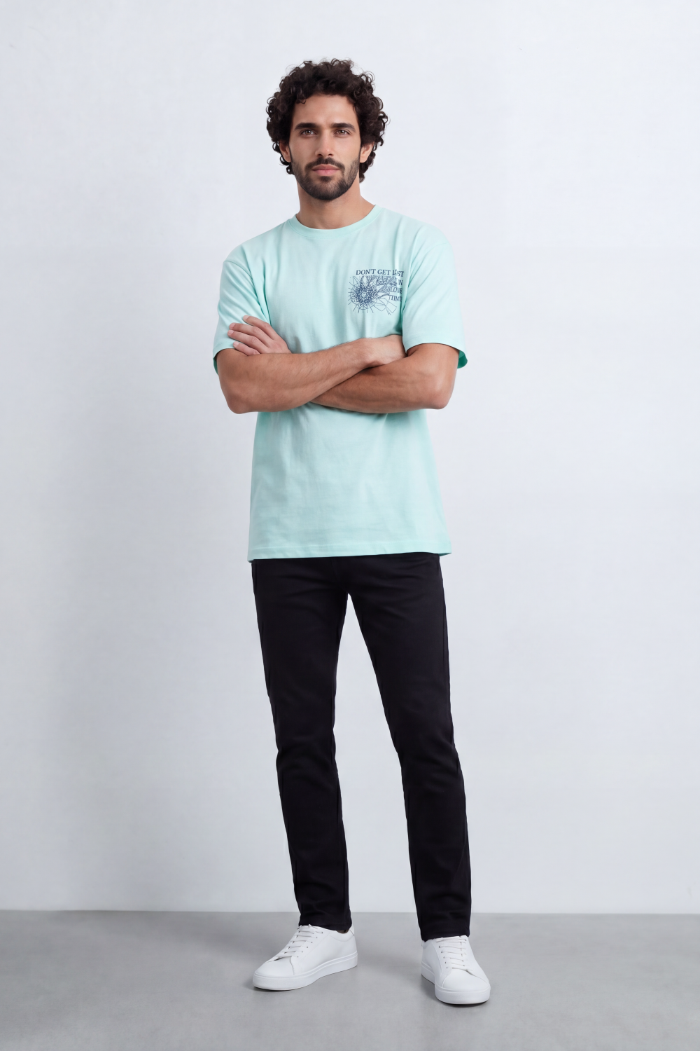 Men’s Tomato Store Lost Time T-Shirt With Small Chest Artwork Large Back Map Print Distressed Typography Oversize