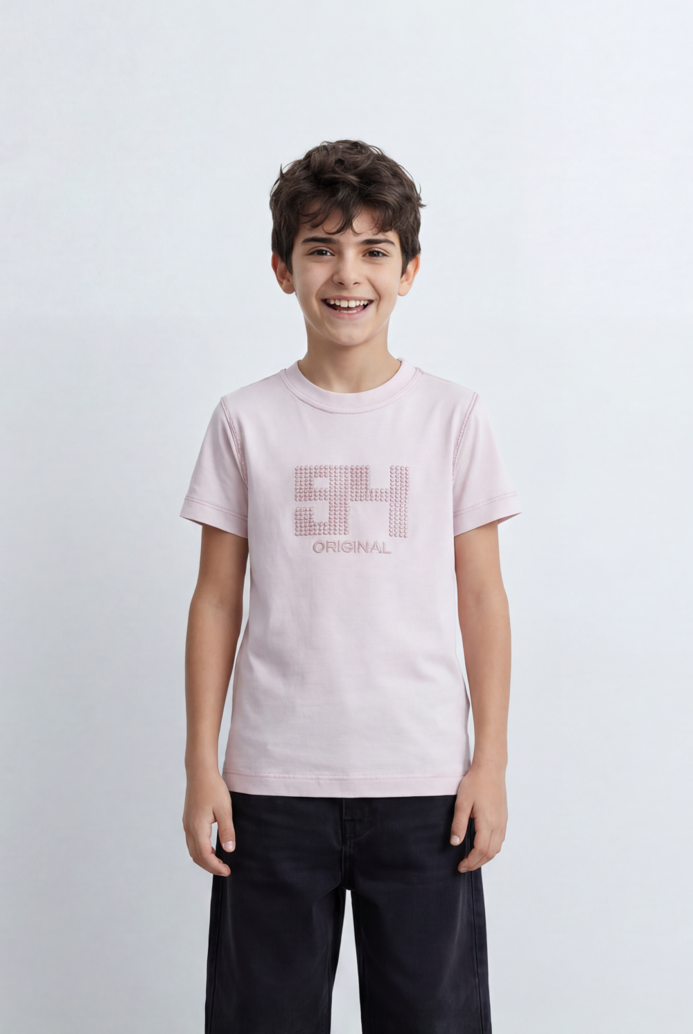 Boy's Graphic T-Shirt Textured 94 Front Artwork Classic Crew Neck Short Sleeves