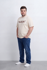 Men's Tomato Store Graphic T-Shirt Bold Freedom Chest Typography Clean Round Neck Big Size