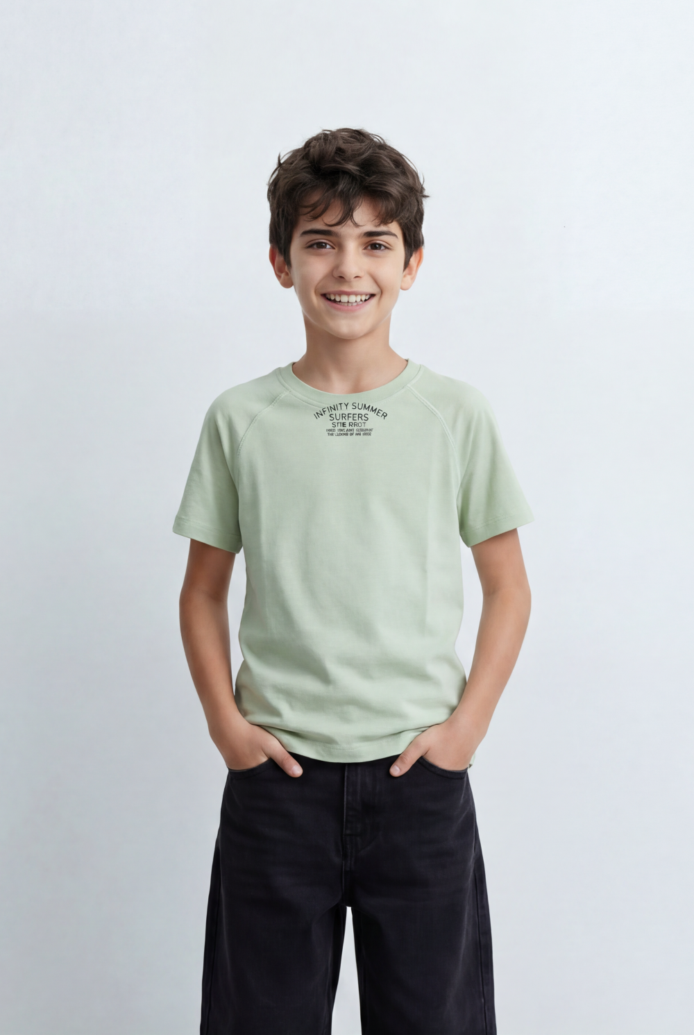 Boy’s Tomato Store Raglan Sleeve T-ShirtChest Graphic Sport Inspired Construction