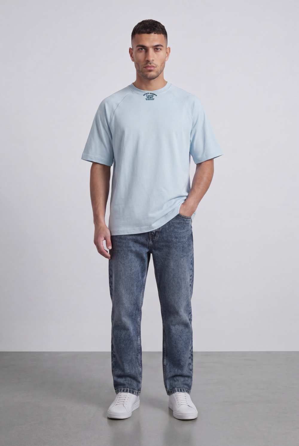 Men’s Tomato Store Regular Fit T-Shirt Rib Crew Neck Mini Neck Graphic Short Sleeves Stitch Lines