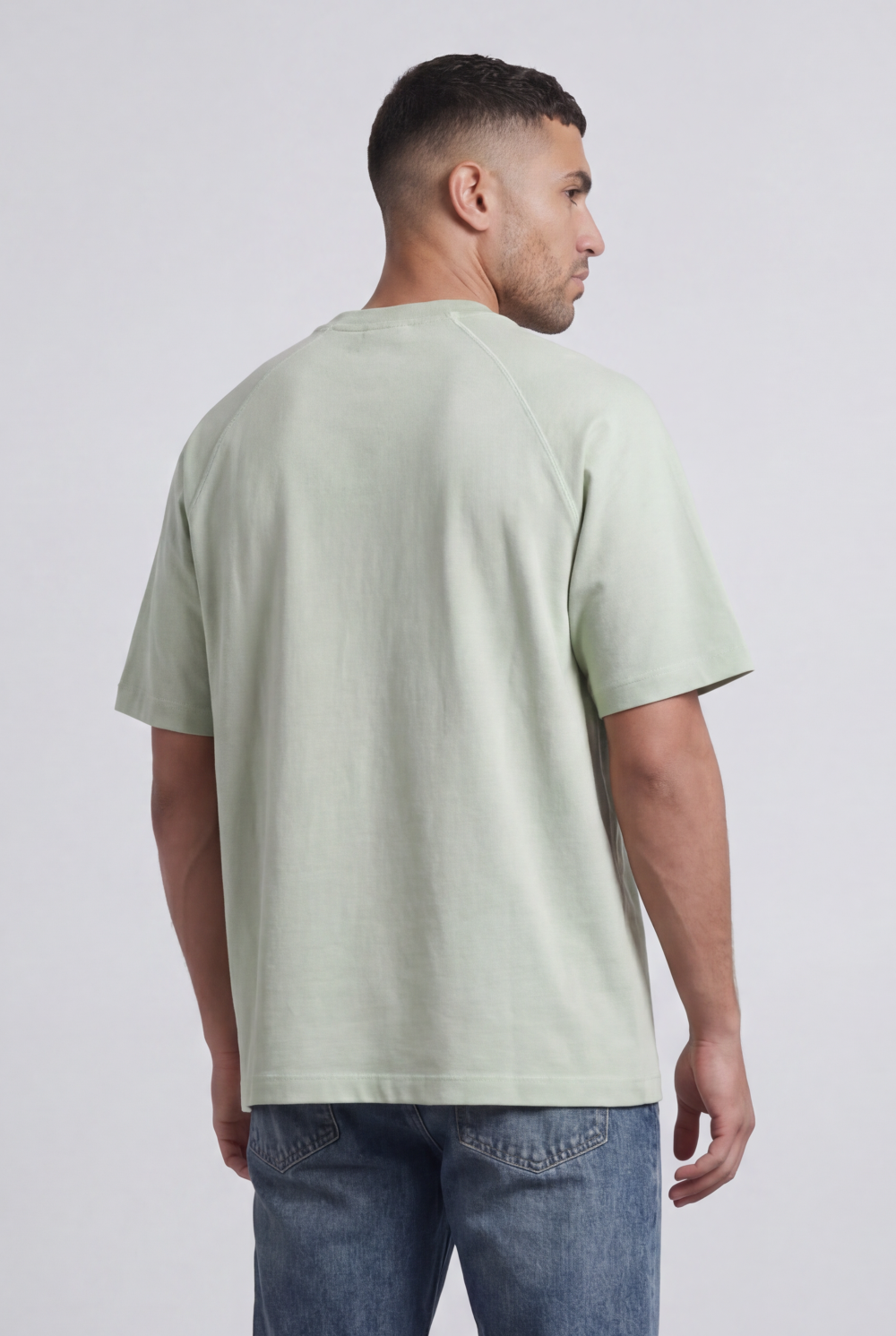 Men’s Tomato Store Regular Fit T-Shirt Rib Crew Neck Mini Neck Graphic Short Sleeves Stitch Lines