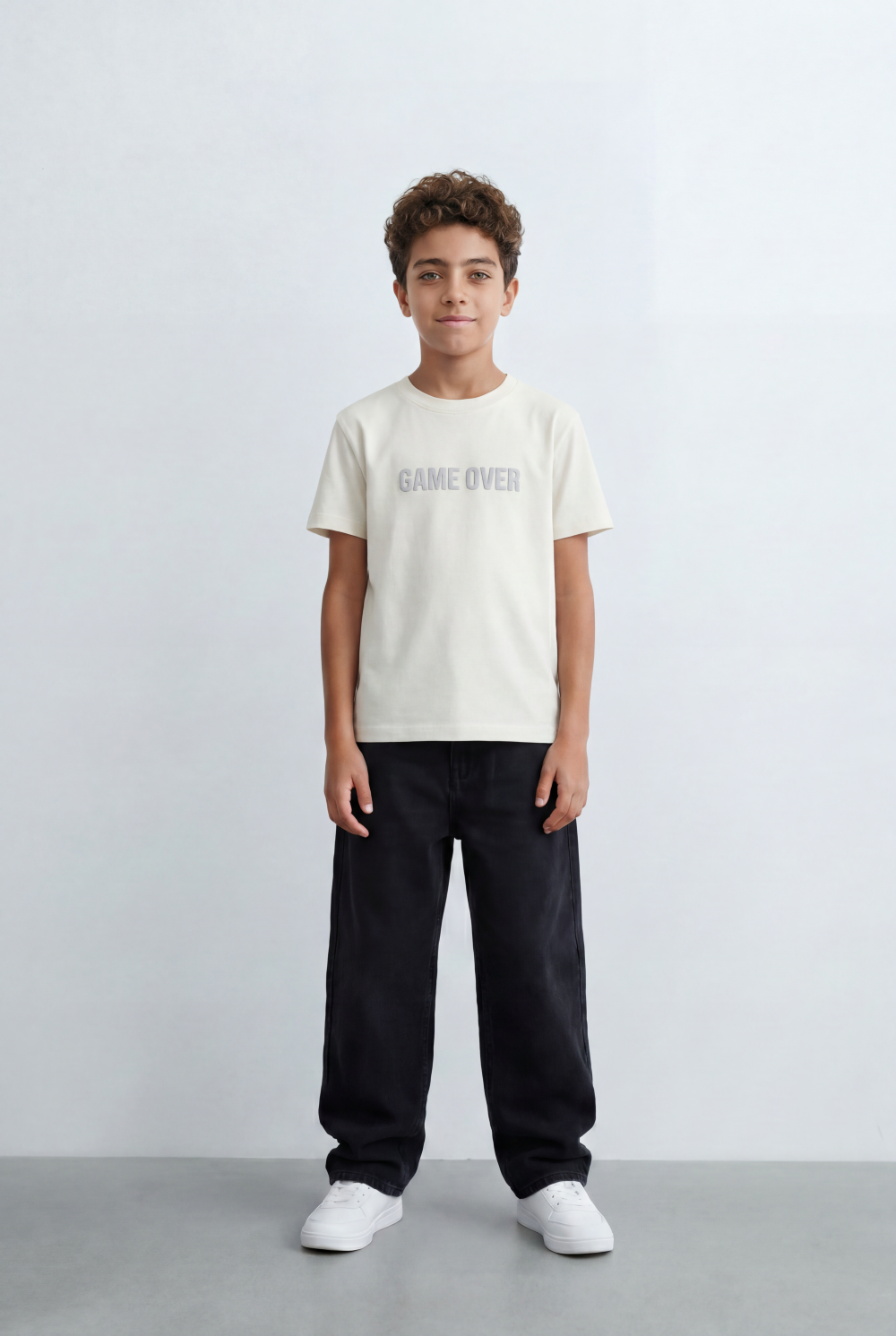 Boy's Tomato Store Minimal T-Shirt Raised Game Over Typography Detail