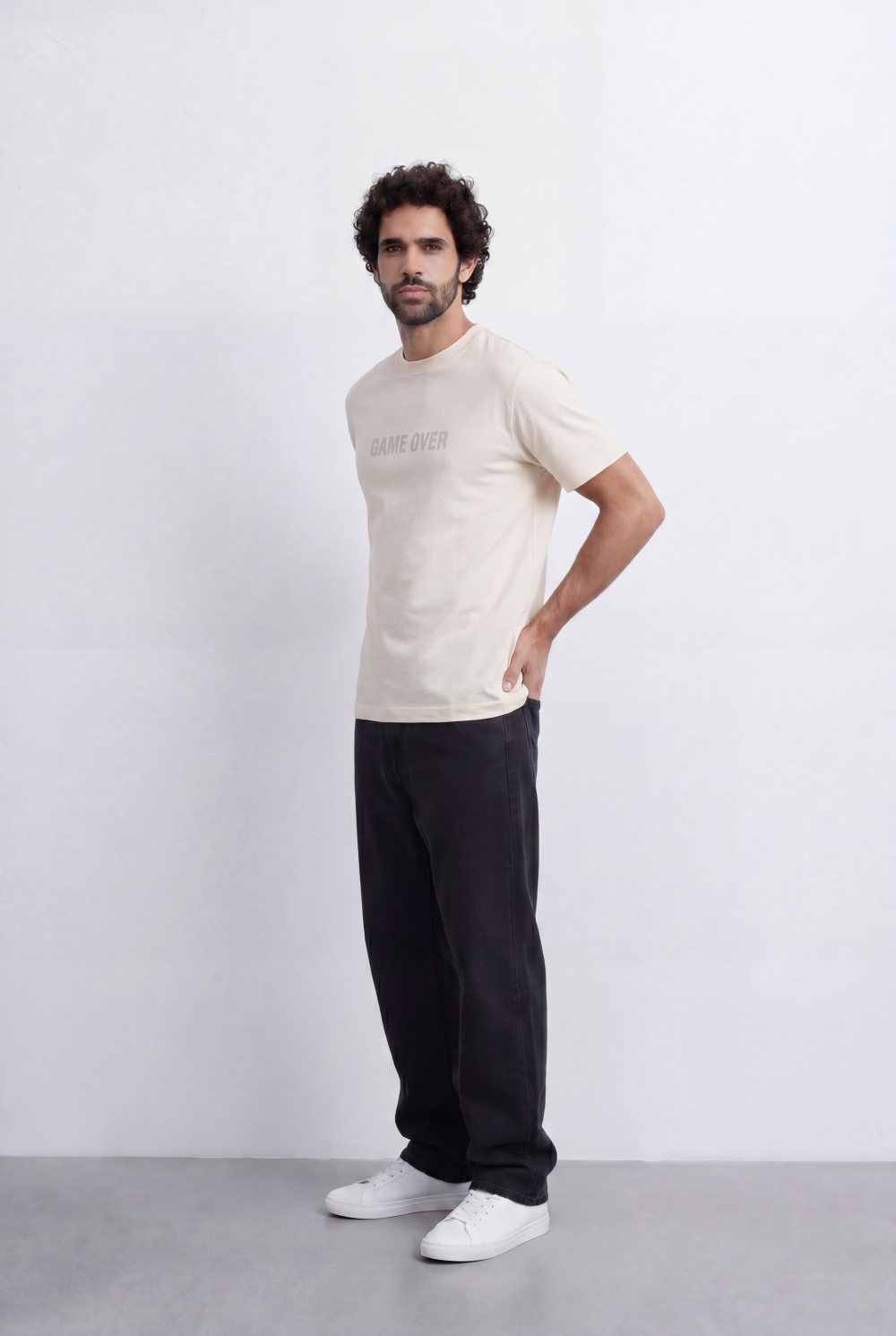 Men’s Tomato Store Minimal Statement T-Shirt Raised Game Over Typography Detail