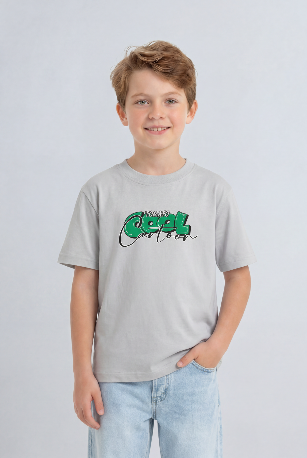 Boy's Tomato Store T-Shirt Oversized Playful Bold Color Print