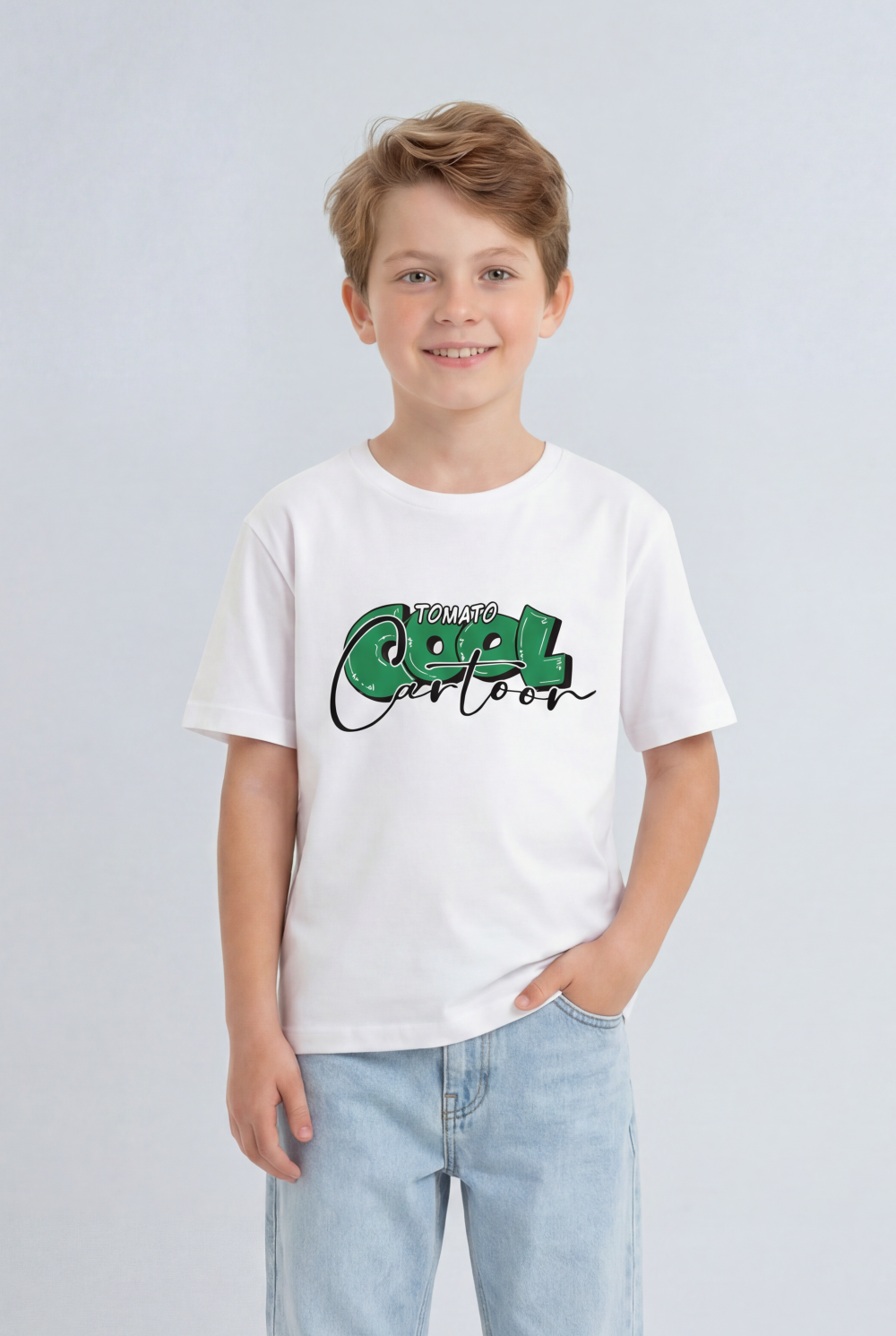 Boy's Tomato Store T-Shirt Oversized Playful Bold Color Print