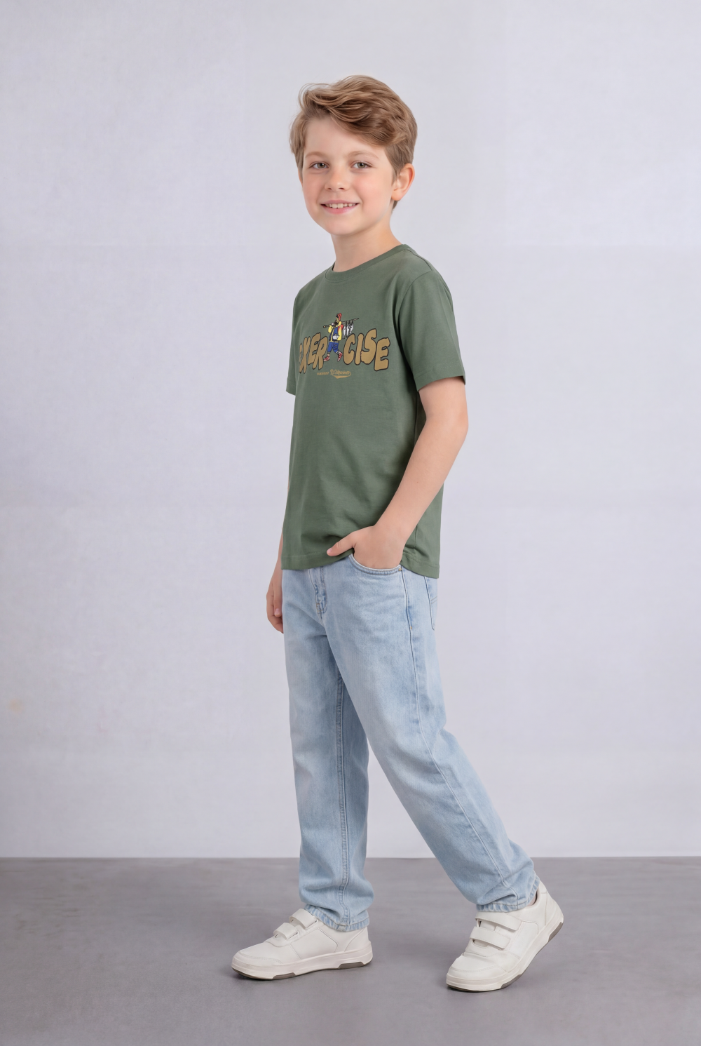 Boy's Tomato Store Graphic Tee Exercise Typography Print Cartoon Character Artwork