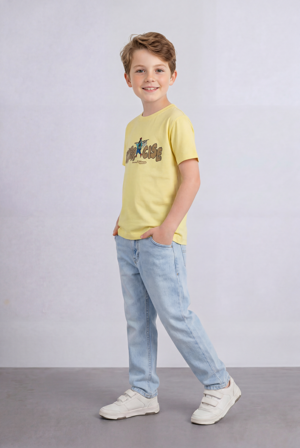Boy's Tomato Store Graphic Tee Exercise Typography Print Cartoon Character Artwork