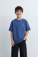 Boy’s Tomato Store Oversized T-Shirt Large Back Graphic Print, Hand Drawn Typography