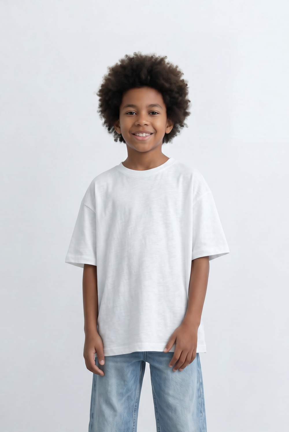 Boy's Tomato Store Slub Basic T-Shirt Textured Surface Relaxed Oversized Fit