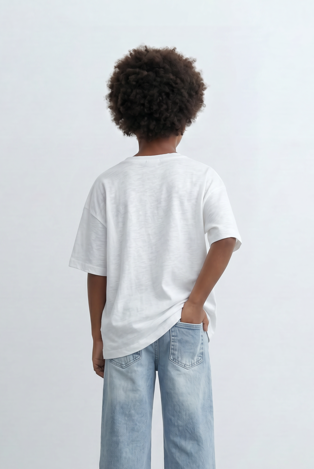 Boy's Tomato Store Slub Basic T-Shirt Textured Surface Relaxed Oversized Fit