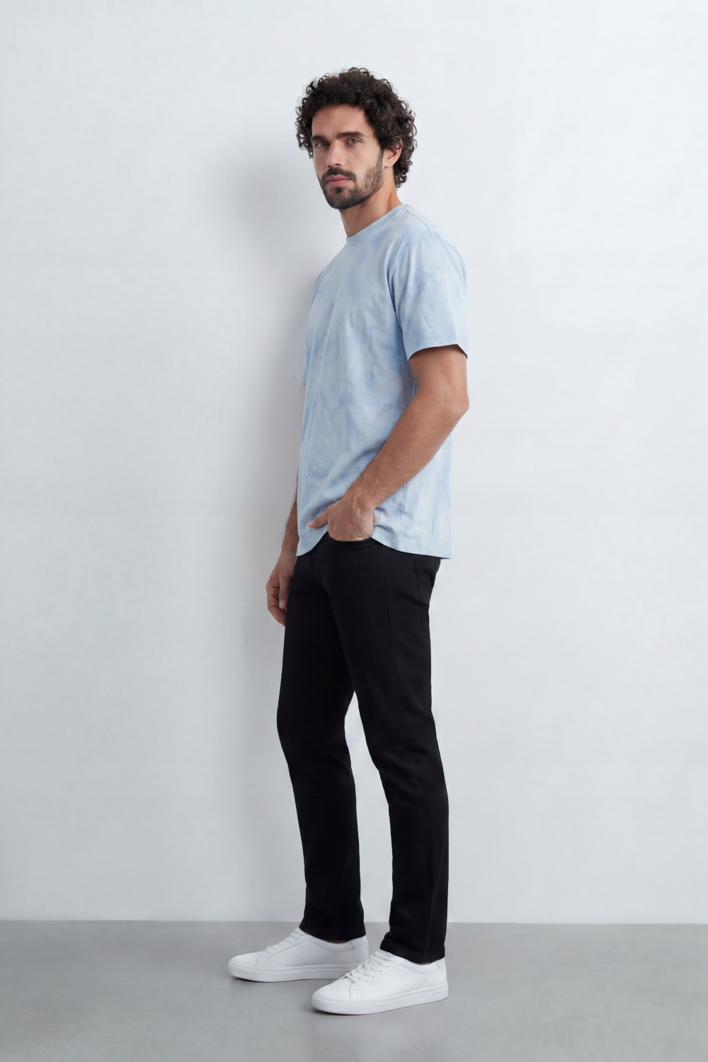 Men’s Tomato Store Sandstorm Fade T-Shirt With Allover Mineral Wash Texture Tonal Cloudy Surface Subtle Distress Marks Relaxed fit