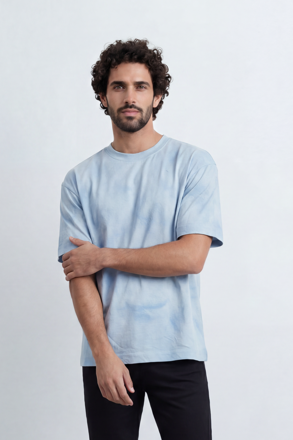 Men’s Tomato Store Sandstorm Fade T-Shirt With Allover Mineral Wash Texture Tonal Cloudy Surface Subtle Distress Marks Relaxed fit