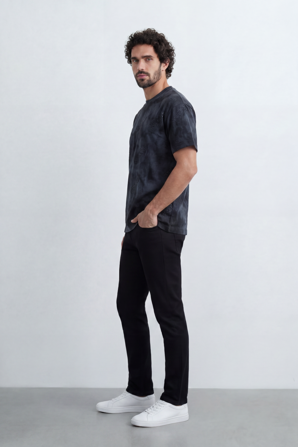 Men’s Tomato Store Sandstorm Fade T-Shirt With Allover Mineral Wash Texture Tonal Cloudy Surface Subtle Distress Marks Relaxed fit