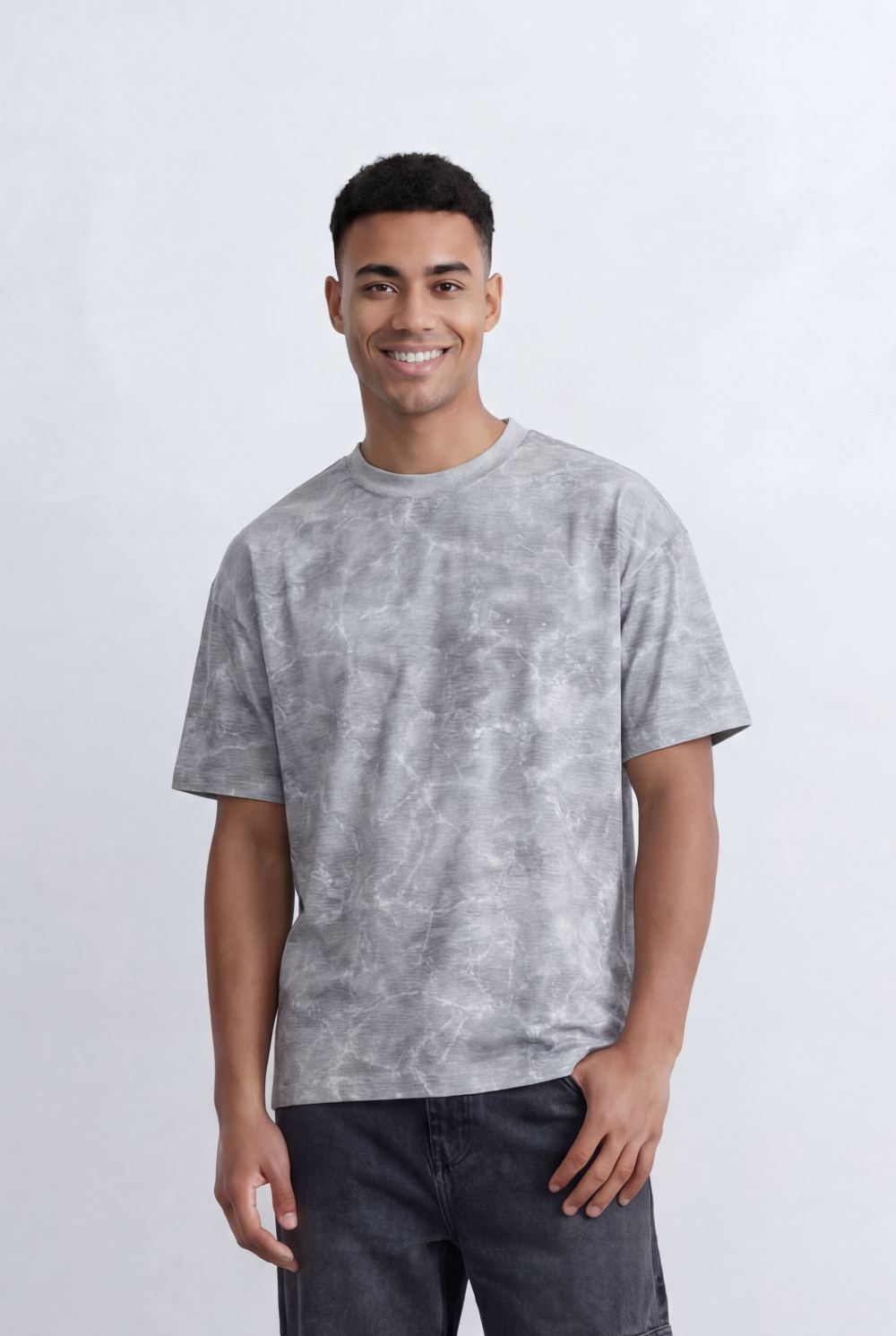 Men’s Tomato Store Washed T-Shirt All Over Cloud Wash Effect Clean Minimal Design