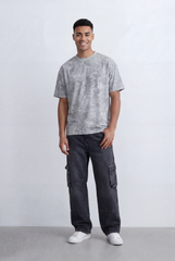 Men’s Tomato Store Washed T-Shirt All Over Cloud Wash Effect Clean Minimal Design