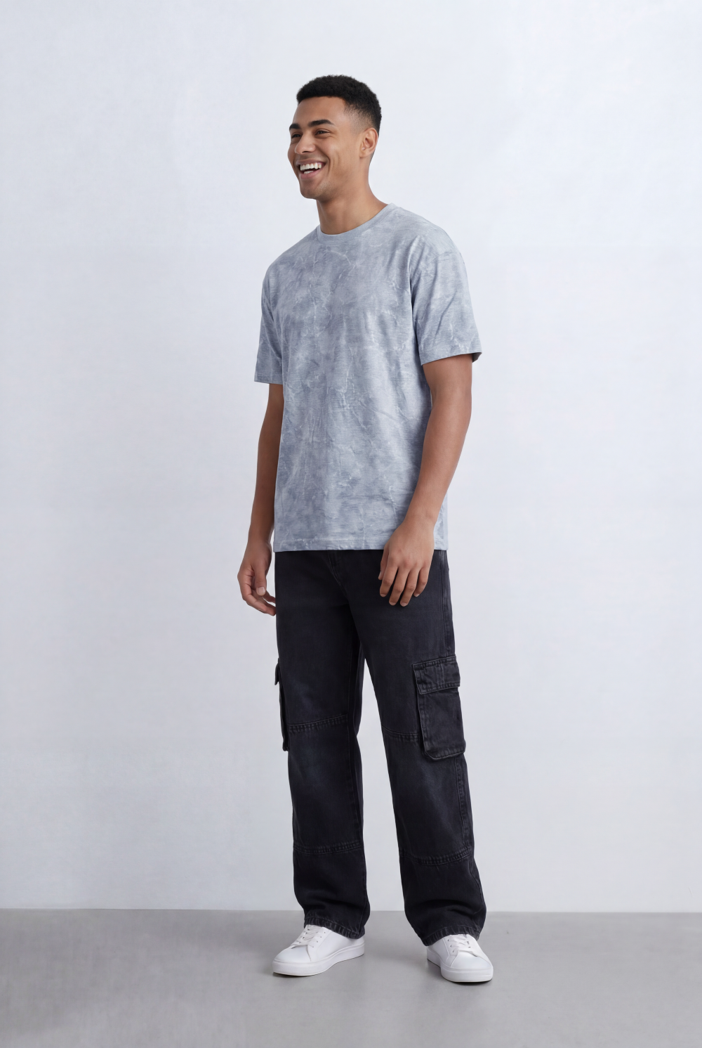 Men’s Tomato Store Washed T-Shirt All Over Cloud Wash Effect Clean Minimal Design