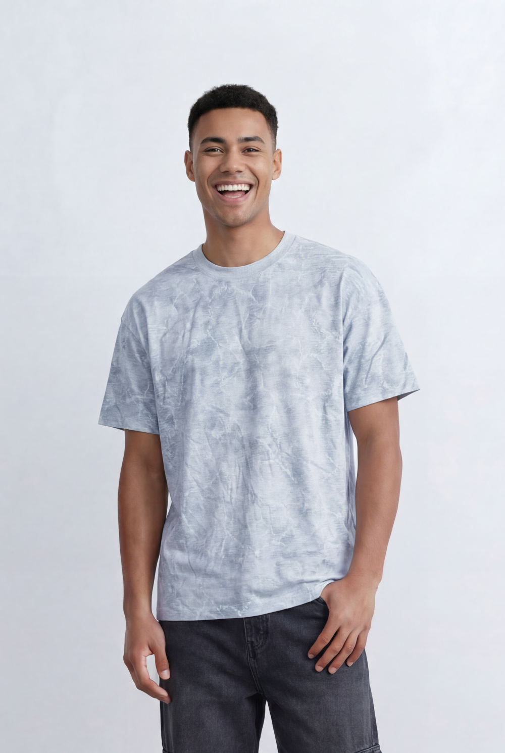 Men’s Tomato Store Washed T-Shirt All Over Cloud Wash Effect Clean Minimal Design
