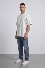 Men’s Tomato Store Trace Fade T-Shirt With Tonal Distressed Scratch Texture Allover Placement Soft Washed Surface Oversized