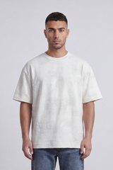 Men’s Tomato Store Trace Fade T-Shirt With Tonal Distressed Scratch Texture Allover Placement Soft Washed Surface Oversized