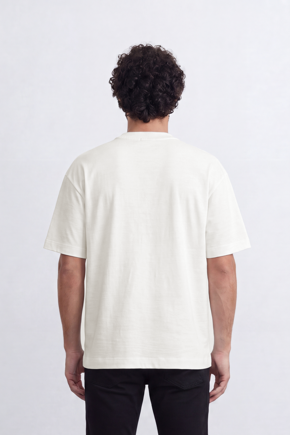Men’s Tomato Store Shadow Ripple T-Shirt Fine Wave Texture Across The Body Plain Front Oversized Street Shape