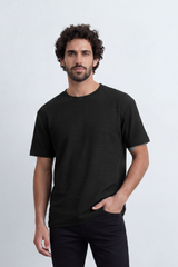 Men’s Tomato Store Shadow Ripple T-Shirt Fine Wave Texture Across The Body Plain Front Oversized Street Shape