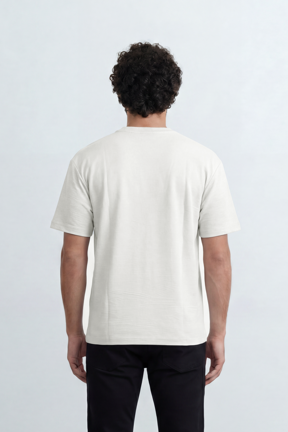 Men’s Tomato Store Shadow Ripple T-Shirt Fine Wave Texture Across The Body Plain Front Oversized Street Shape