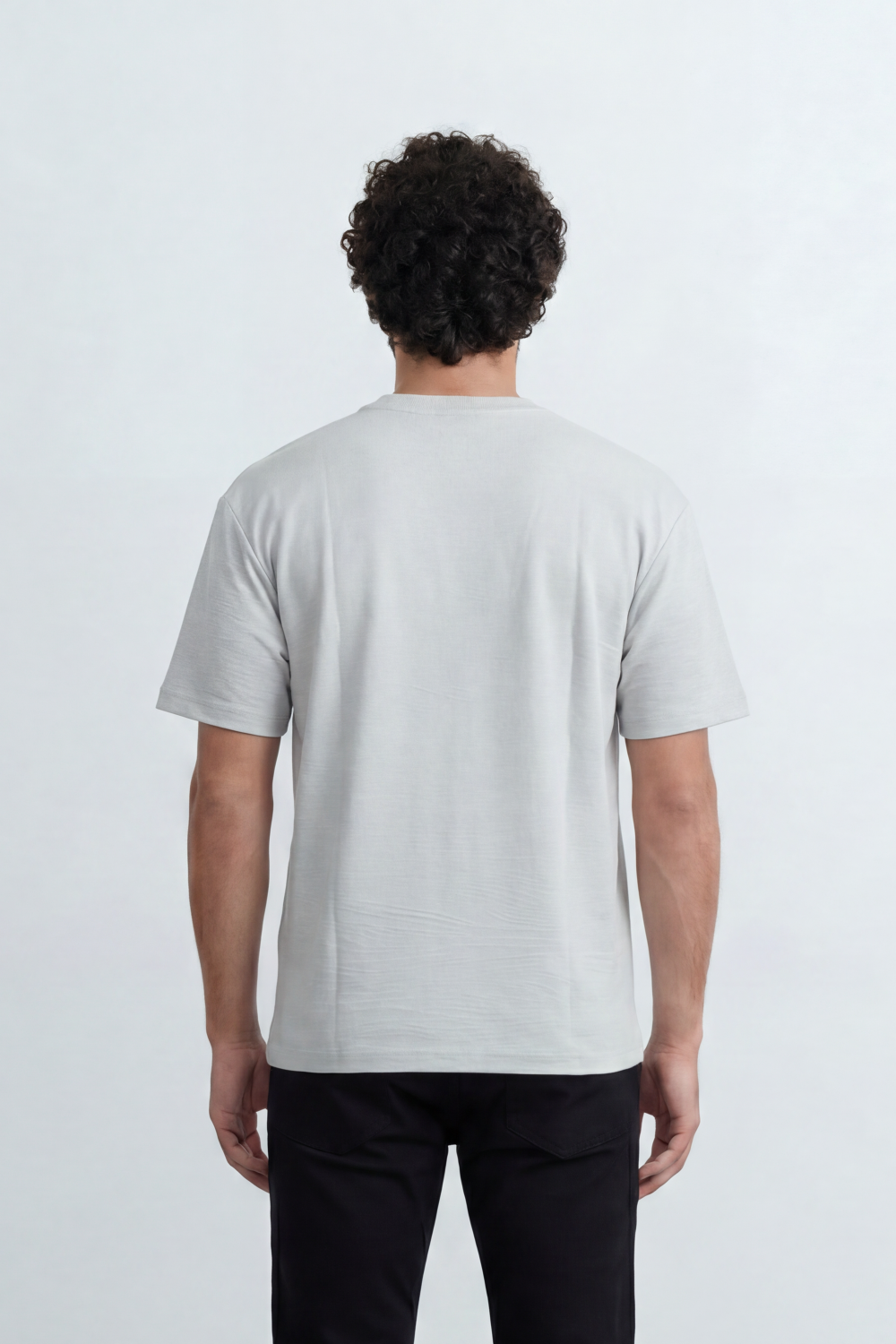 Men’s Tomato Store Shadow Ripple T-Shirt Fine Wave Texture Across The Body Plain Front Oversized Street Shape