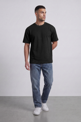 Men’s Tomato Store Ghost Emblem T-Shirt Tonal Raised Symbol Motifs Spread Across A Fine Ripple Surface Relaxed Fit
