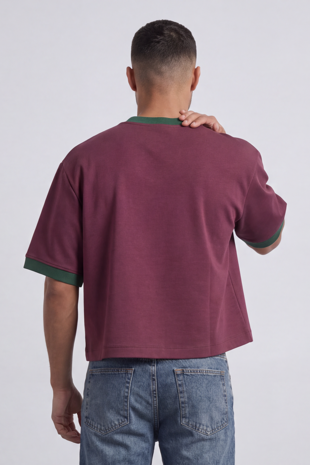 Men’s Tomato Store Portugal Varsity Cropped T-Shirt Box Fit Arch Portugal Typography With Center Flag Artwork