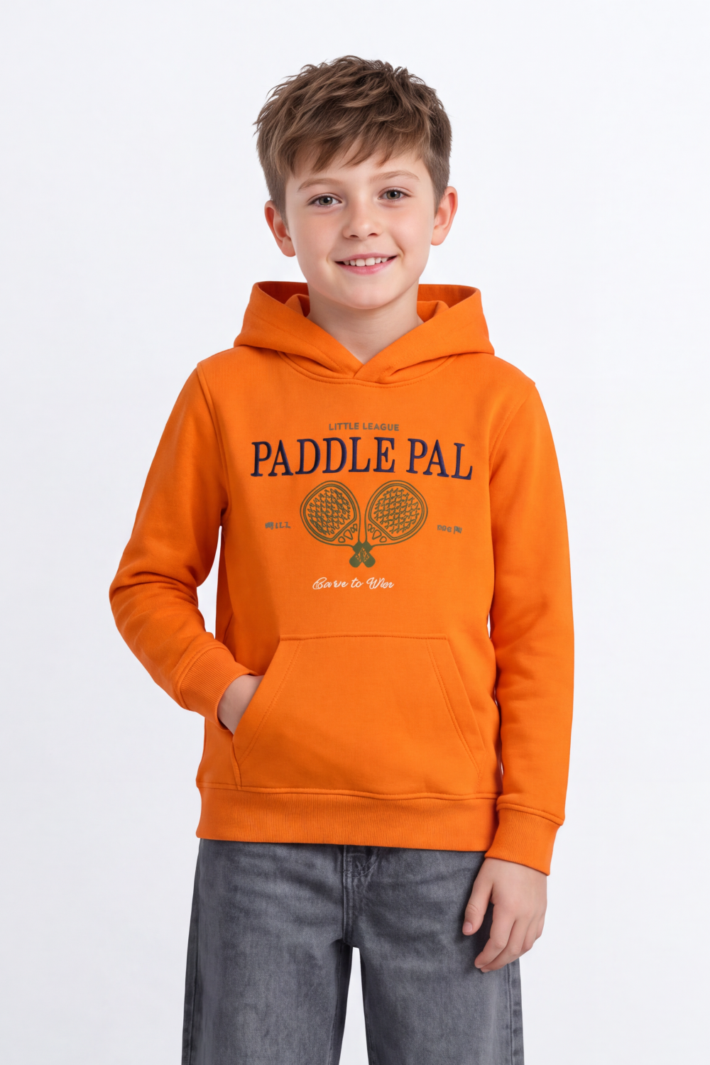 Boy's Tomato Store Winter Soft Fleece Sweatshirt Slim Fit Hood Paddle Pal Tennis Graphic