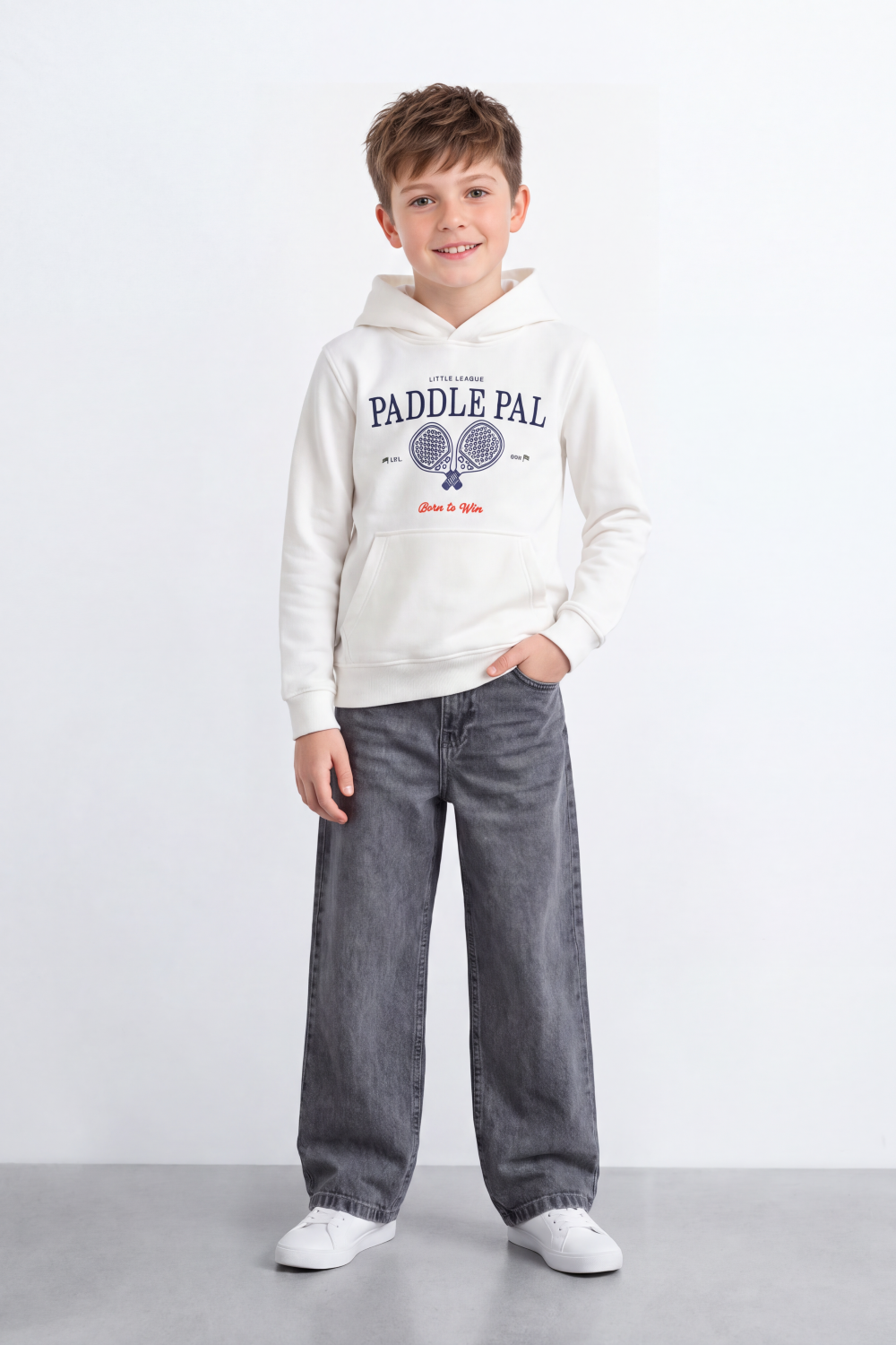 Boy's Tomato Store Winter Soft Fleece Sweatshirt Slim Fit Hood Paddle Pal Tennis Graphic