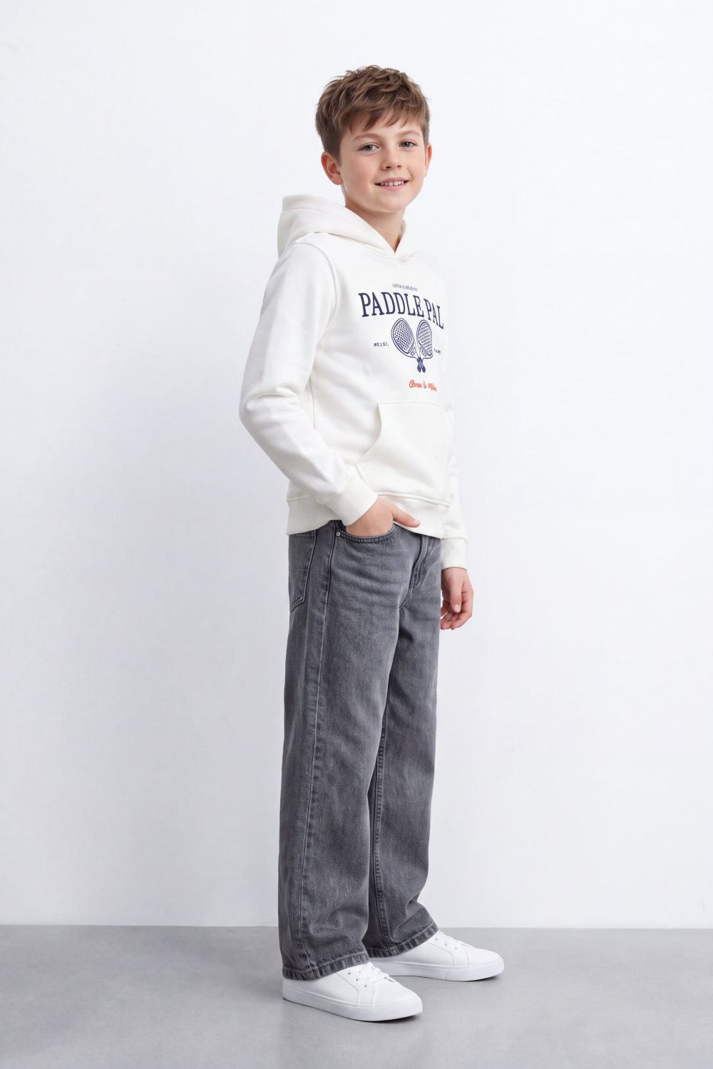 Boy's Tomato Store Winter Soft Fleece Sweatshirt Slim Fit Hood Paddle Pal Tennis Graphic