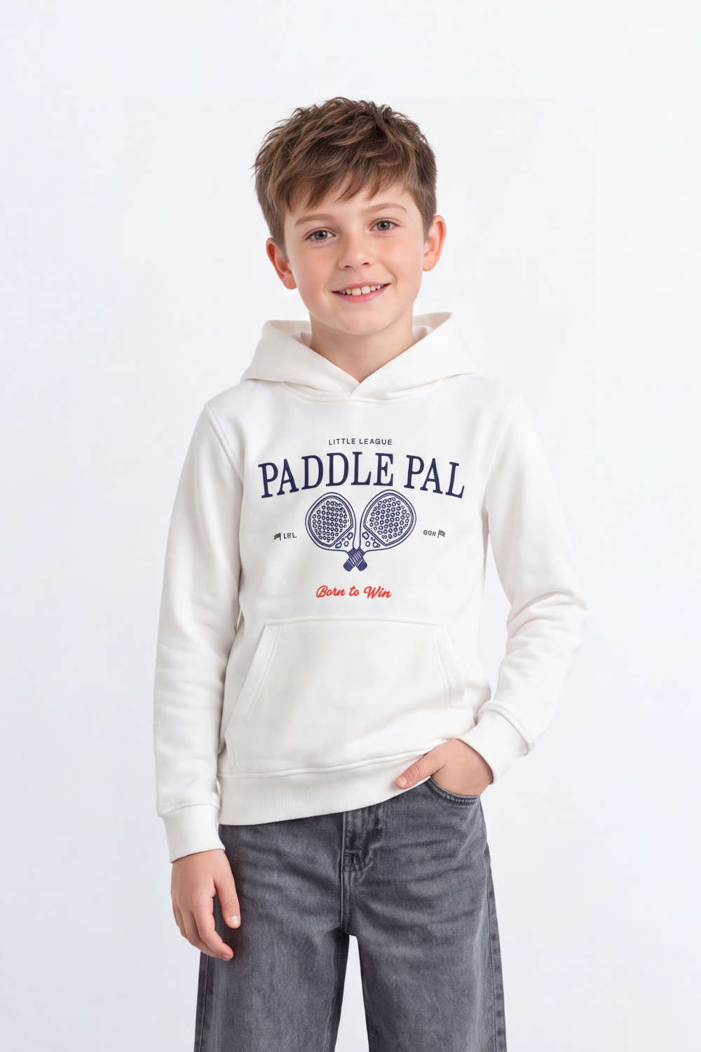 Boy's Tomato Store Winter Soft Fleece Sweatshirt Slim Fit Hood Paddle Pal Tennis Graphic