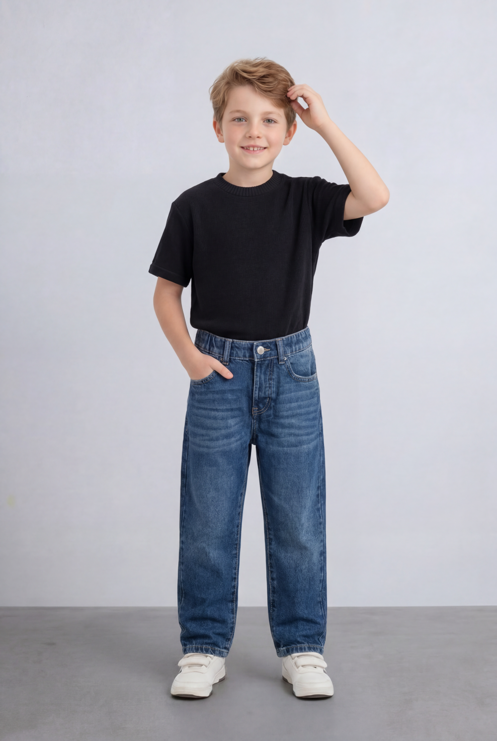Boy's Tomato Store Boyfriend Denim Pants Mid Rise Flow Washed Vintage Finish